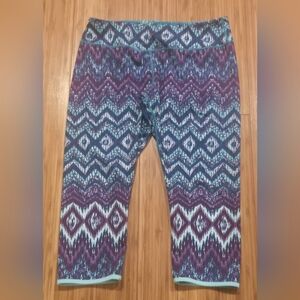 Kyodan Reversible Purple and Blue Patterned Leggings